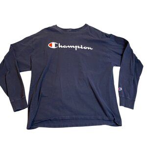 Champion Mens Long Sleeve Shirt XL Authentic Athleticwear Cotton Casual Crewneck
